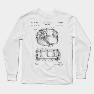 Snare Drum Thompson Patent Black Long Sleeve T-Shirt